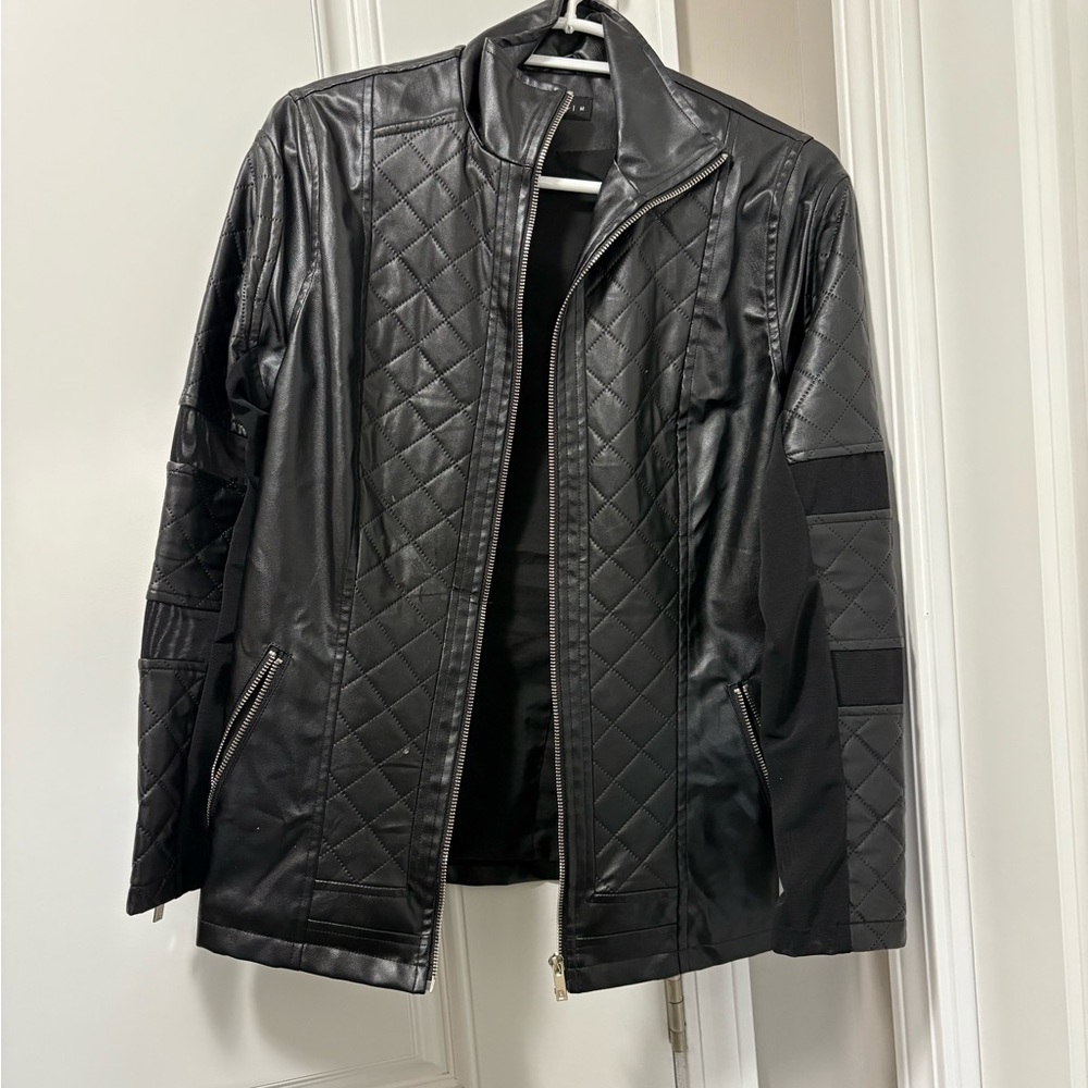 Black BuffBunny leather and mesh jacket